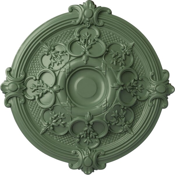 Ekena Millwork Hamilton Ceiling Medallion (Fits Canopies up to 3 3/4"), 17 3/8"OD x 1 3/4"P, Athenian Green CM17HAAGF - main